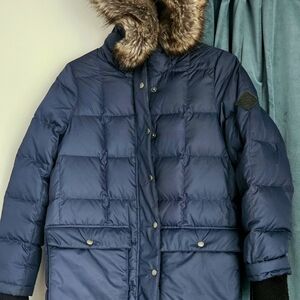 Eddie Bauer Navy Jacket with Sherpa Collar